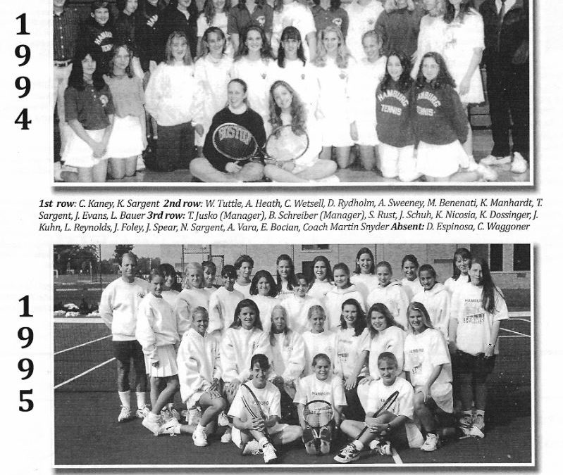 1994 and 1995 Girls Varsity Tennis Team 